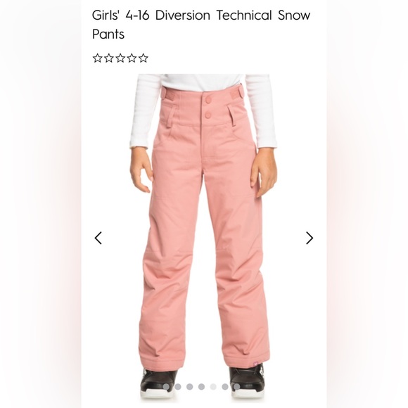 ❄️❄️ SHIPS FREE Roxy Girl’s Dusty Rose (Pink) Diversion Technical Snow Pant ❄️❄️ - Picture 4 of 7